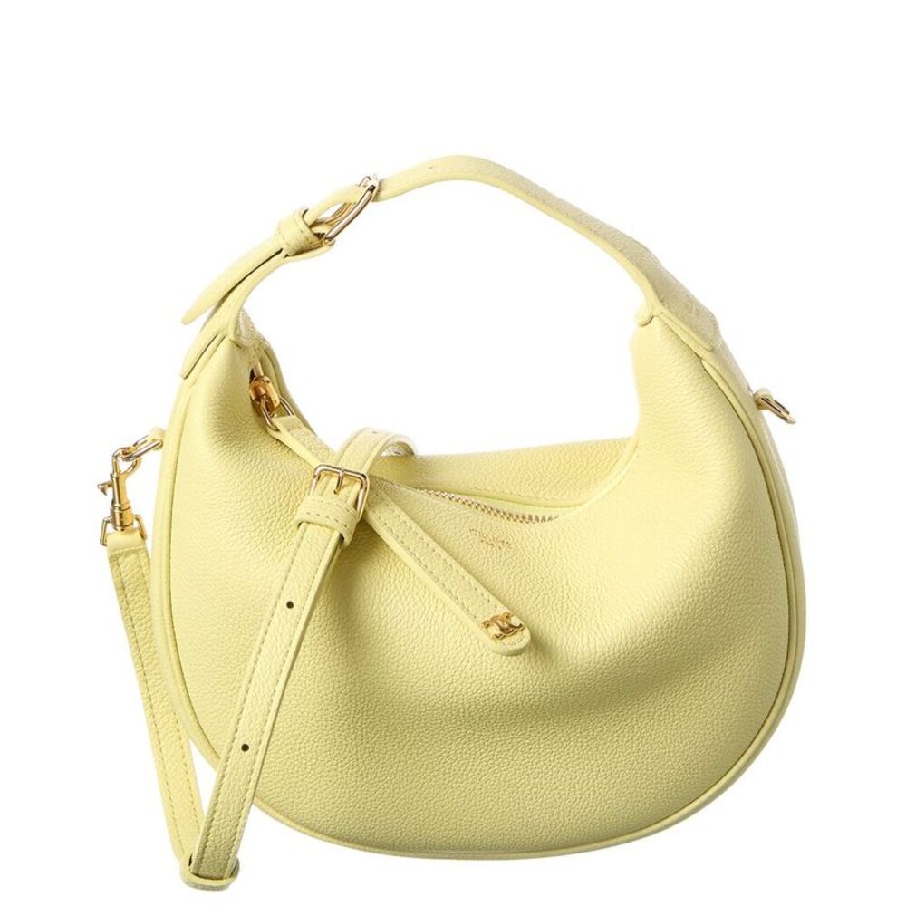 Celine Leather Hobo Bag, Yellow